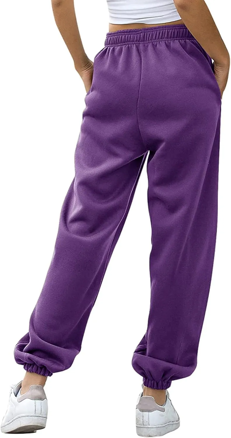 TSMNZMU Womens Cinch Bottom Sweatpants High Waist Jogger Pants for Gym Sporty Athletic Fit Lounge Trousers with Pockets