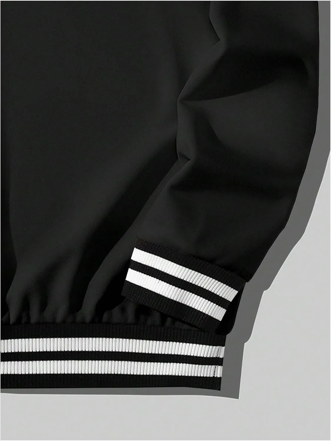 Verdusa Men's Striped Contrast Binding Crew Neck Long Sleeve Sweatshirt Pullovers