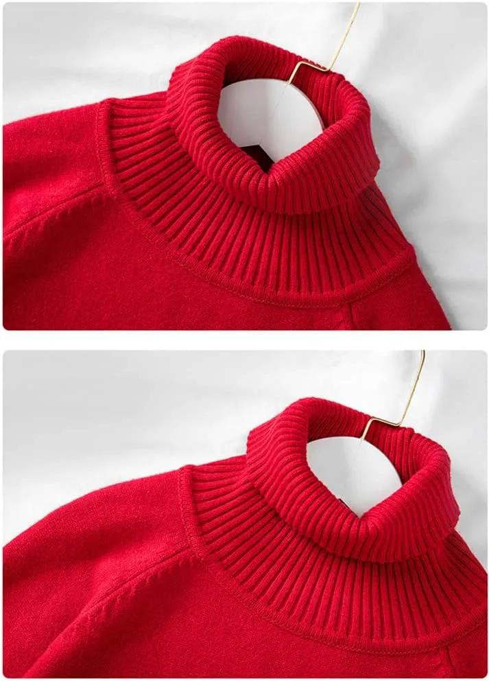 Watrpro Oversize Long Sleeve Knit Sweater Women Autumn Winter Turtleneck Bottoming Pullovers