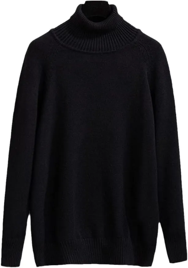 Watrpro Oversize Long Sleeve Knit Sweater Women Autumn Winter Turtleneck Bottoming Pullovers