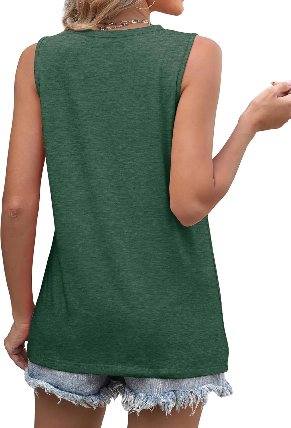 WIHOLL Summer Tank Tops for Women Loose Fit Crew Neck Casual Sleeveless Tops 2025 Trendy