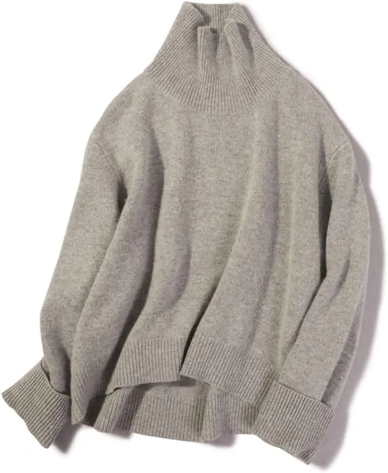 Winter Warm Women Sweater 100% Cashmere Sweater Turtleneck Knit Thick Oversized Pullovers