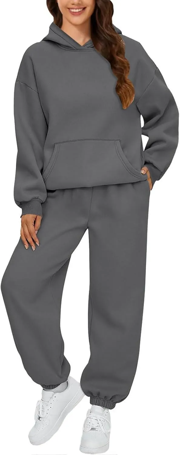 Women 2 Piece Sweatsuits Solid and Tracksuit Sweatshirt Hooded Women Suits Sets Sweatsuits for Women Set 2 Piece