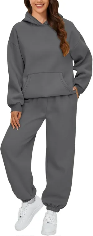 Women 2 Piece Sweatsuits Solid and Tracksuit Sweatshirt Hooded Women Suits Sets Sweatsuits for Women Set 2 Piece