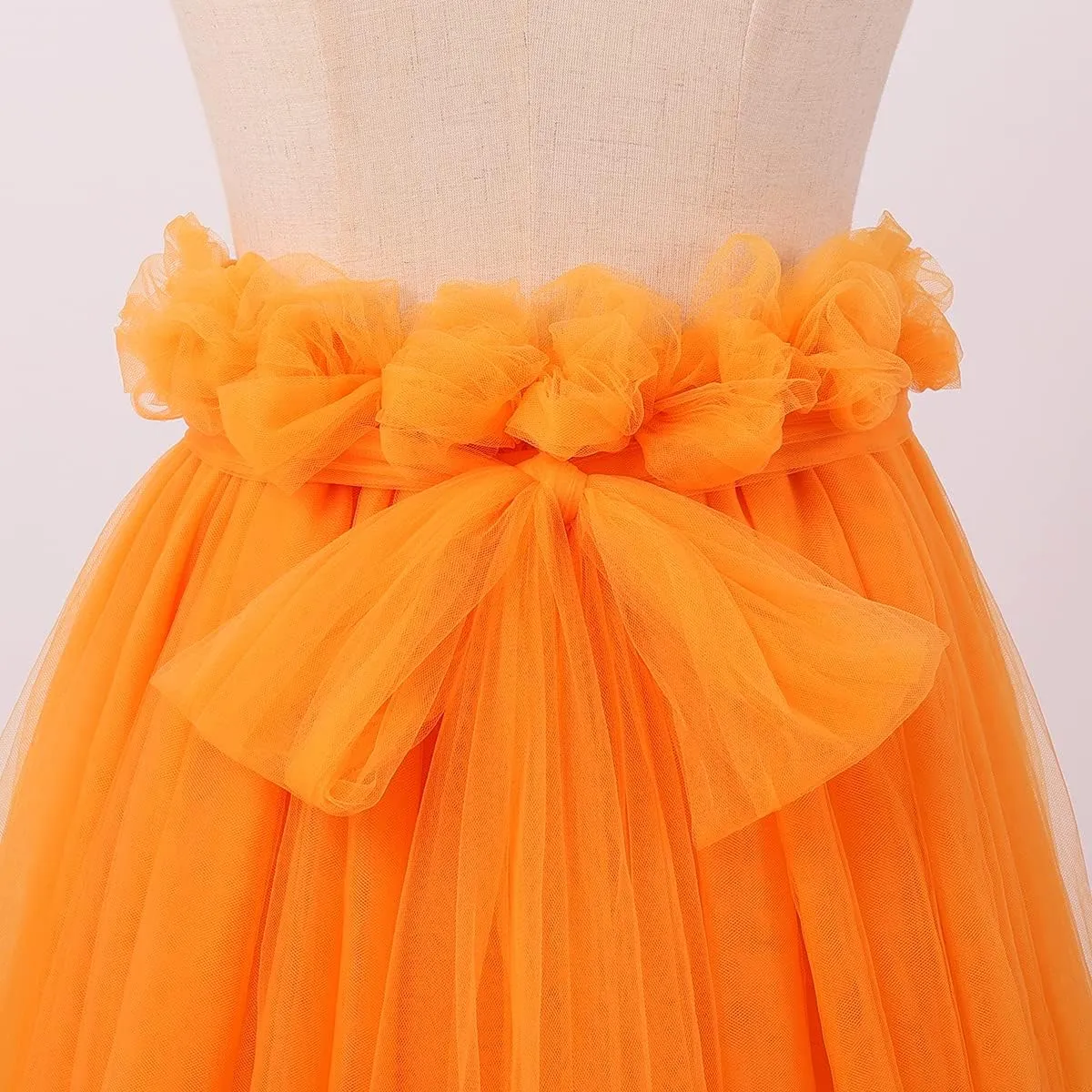 Women 5-Layers Tulle Tutu Long Train Skirts Wedding Party Cocktail Prom Bandage Mesh Maxi Dress