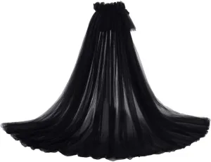 Women 5-Layers Tulle Tutu Long Train Skirts Wedding Party Cocktail Prom Bandage Mesh Maxi Dress