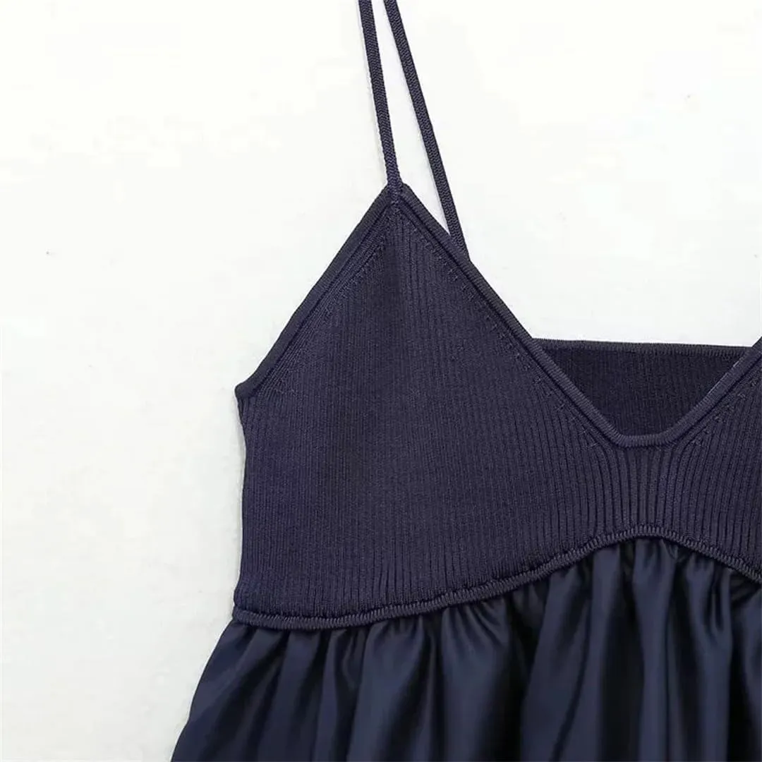 Women Crop Top Ruffle Knitted Camis Top Off Shoulder Corset Top Streetwear Backless
