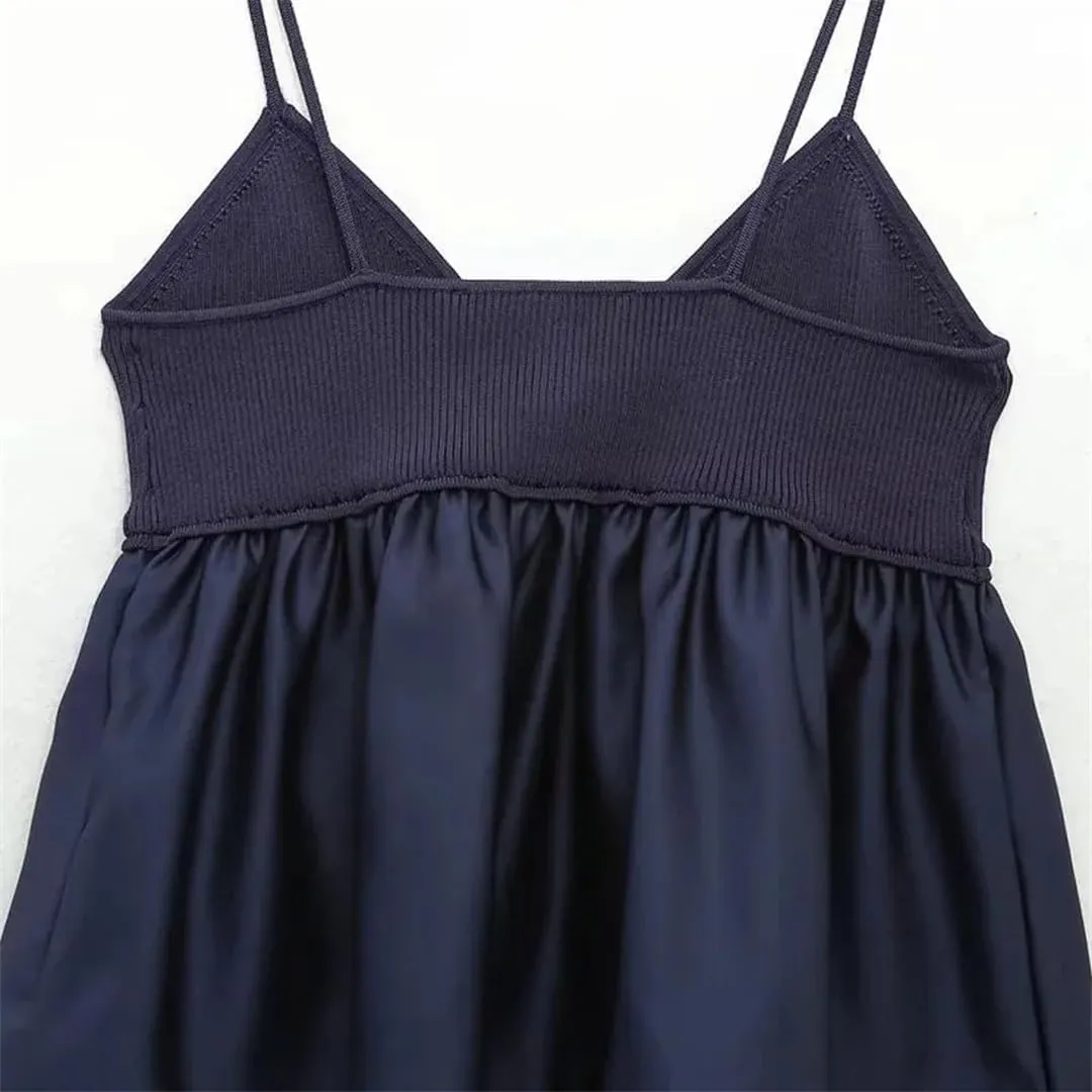 Women Crop Top Ruffle Knitted Camis Top Off Shoulder Corset Top Streetwear Backless