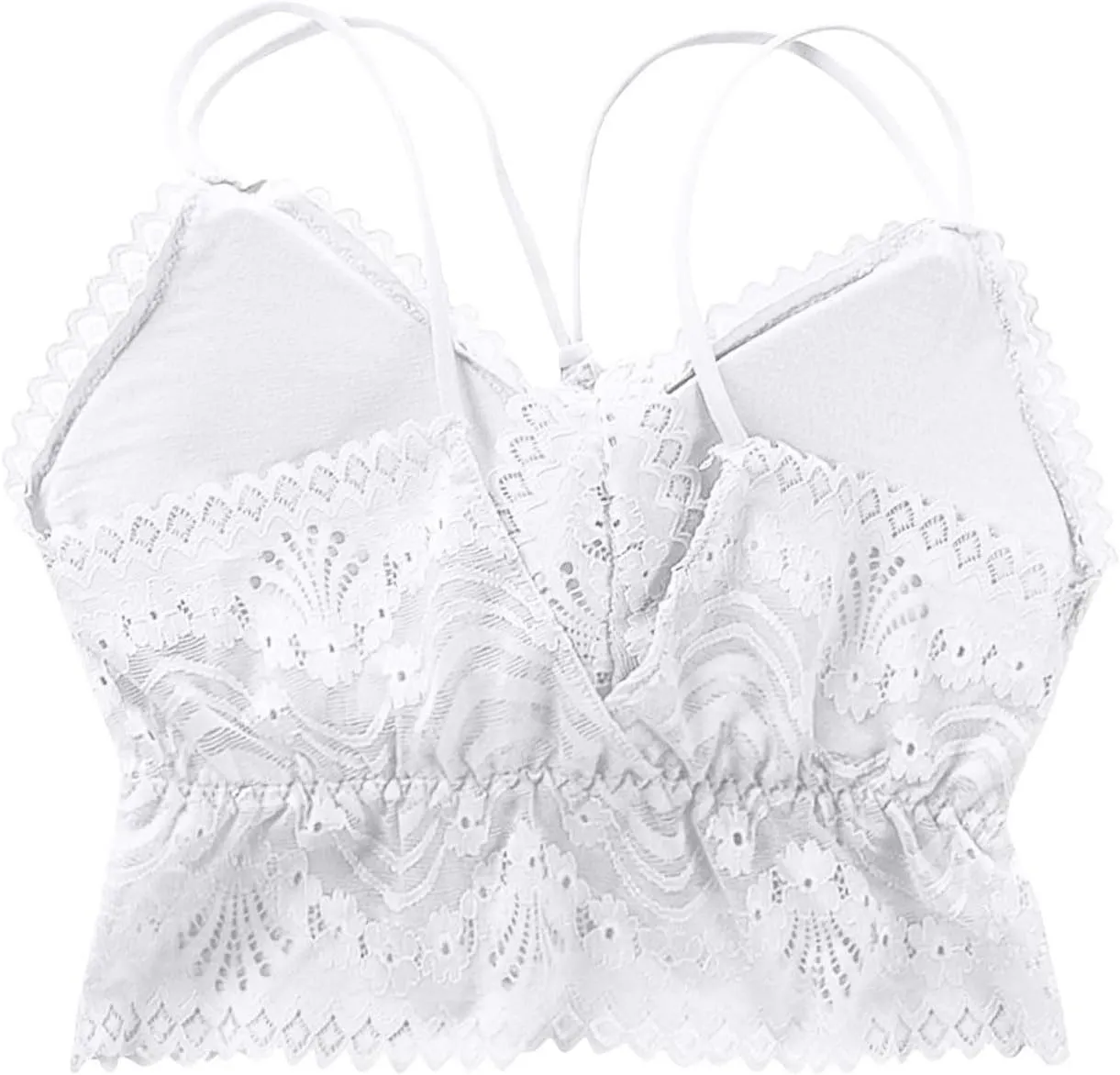 Women Floral Lace Bralette Summer Spaghetti Strap Crop Tank Top Sexy V Neck Slim Basic Camisoles Yoga Workout Camis