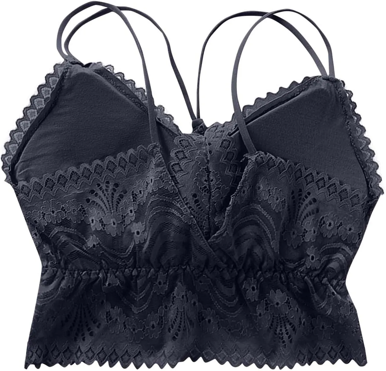 Women Floral Lace Bralette Summer Spaghetti Strap Crop Tank Top Sexy V Neck Slim Basic Camisoles Yoga Workout Camis