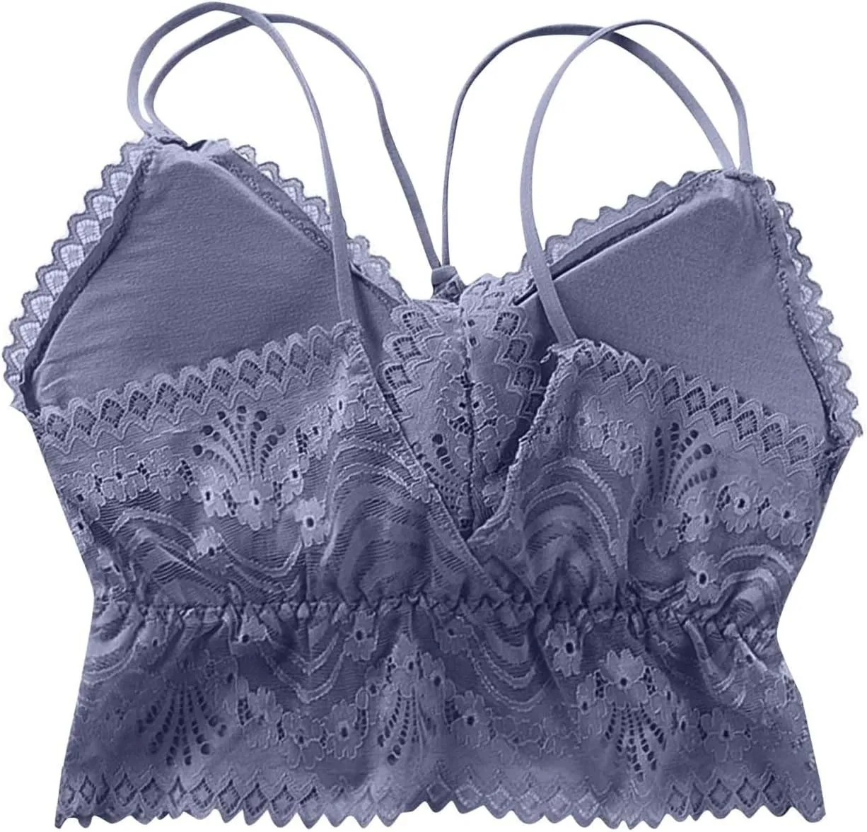 Women Floral Lace Bralette Summer Spaghetti Strap Crop Tank Top Sexy V Neck Slim Basic Camisoles Yoga Workout Camis