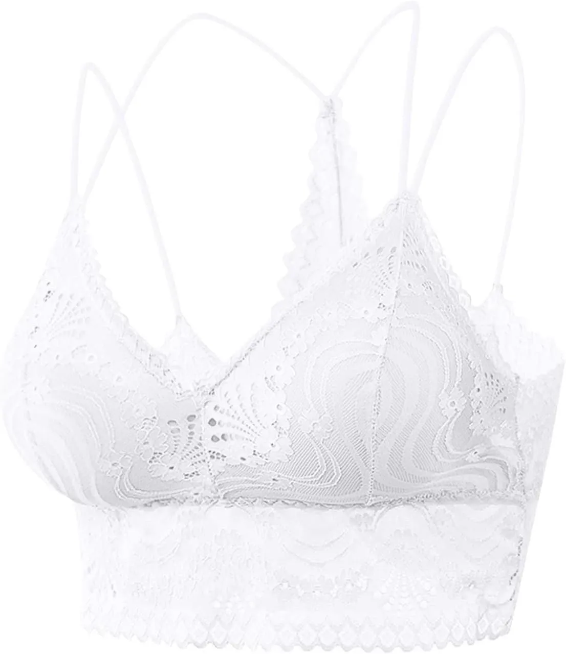 Women Floral Lace Bralette Summer Spaghetti Strap Crop Tank Top Sexy V Neck Slim Basic Camisoles Yoga Workout Camis