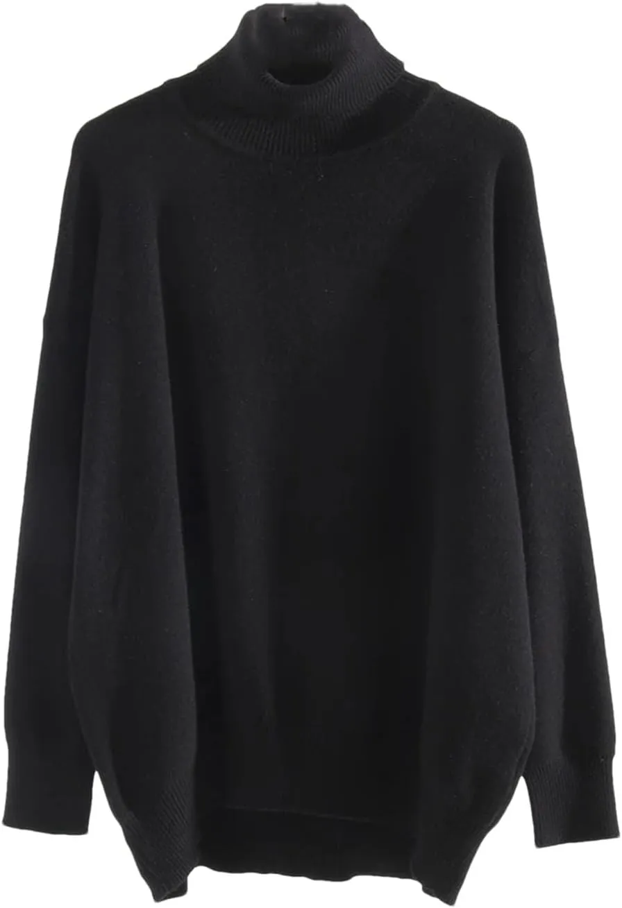 Women Oversized Turtleneck Sweater Oversized Pullovers Loose Tops Jumpers Warm Sweaters