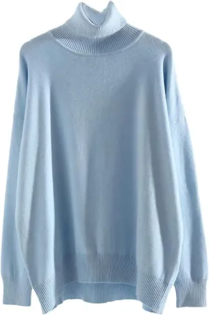 Women Oversized Turtleneck Sweater Oversized Pullovers Loose Tops Jumpers Warm Sweaters