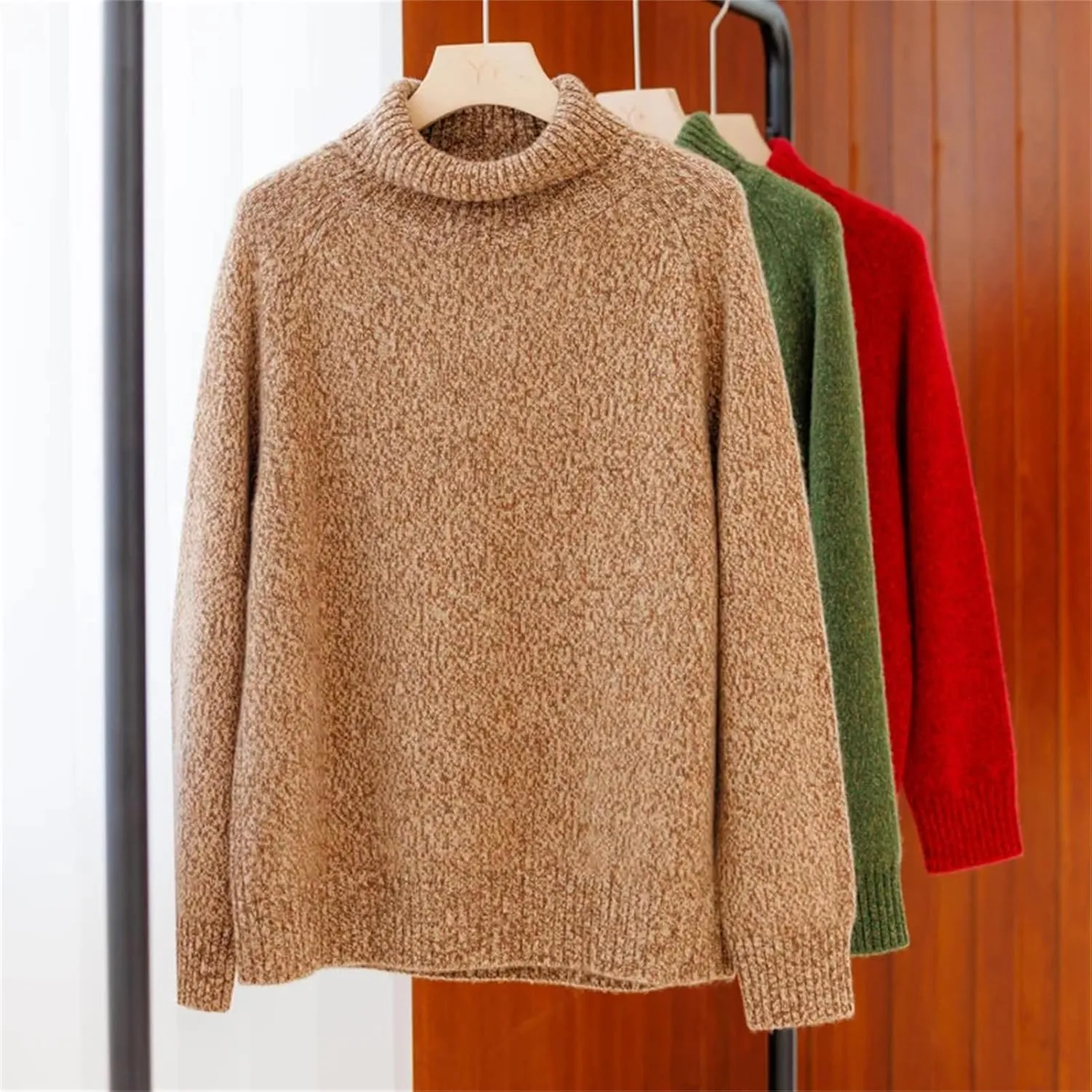 Women Pullovers Cashmere Turtleneck Long Sleeve Oversize Thicken Sweater Knit Jumper Top
