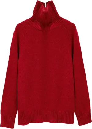 Women Pullovers Cashmere Turtleneck Long Sleeve Oversize Thicken Sweater Knit Jumper Top