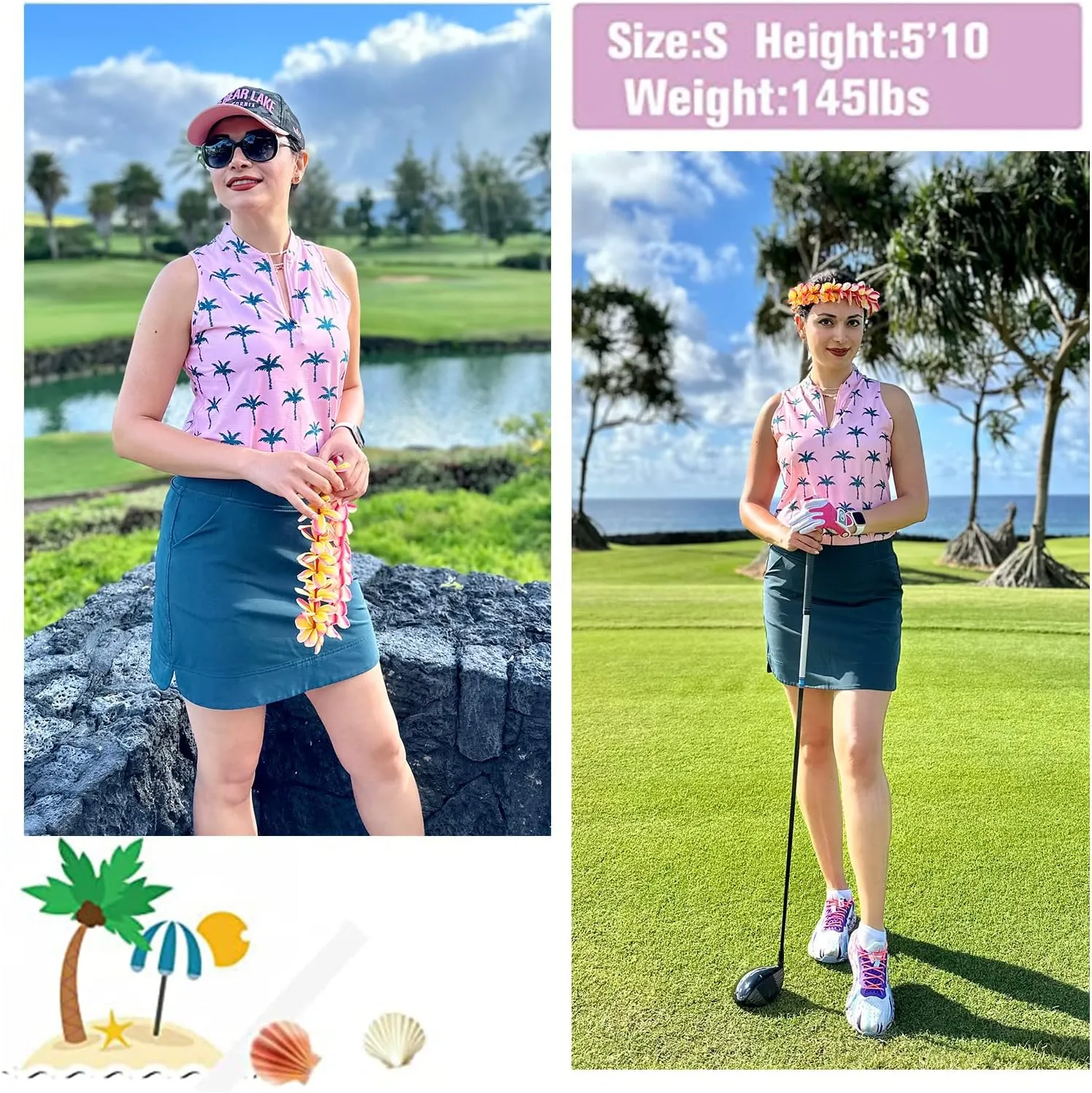 Women Racerback Sleeveless Golf Polo Shirts Collarless Tennis Tops Quick Dry Athletic Tank Tops