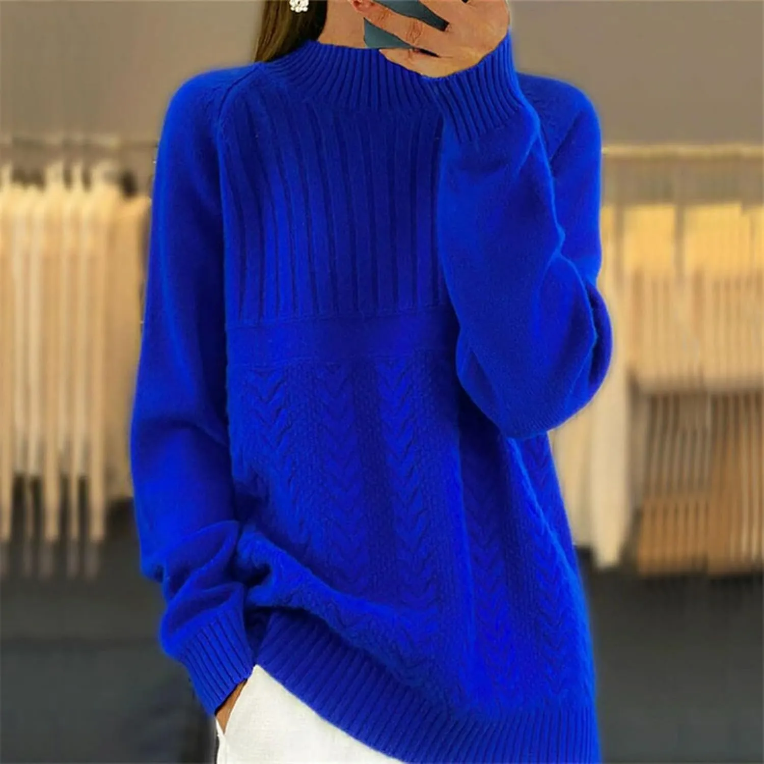 Women Sweaters Fall Winter Pullovers Turtleneck Oversized Sweater Long Sleeve Knit Top Warm Basic Pullover Sweaters