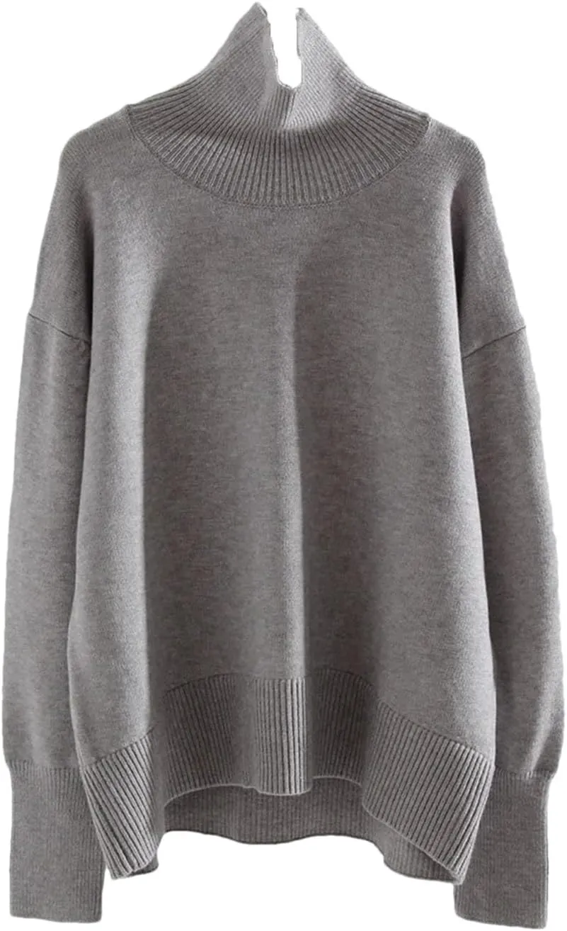 Women Thick Winter Sweaters Pullovers Warm Knit Tops Oversized Turtleneck Sweater