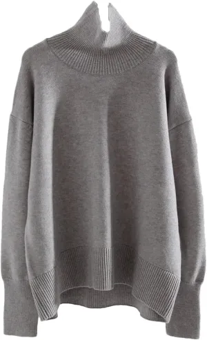 Women Thick Winter Sweaters Pullovers Warm Knit Tops Oversized Turtleneck Sweater