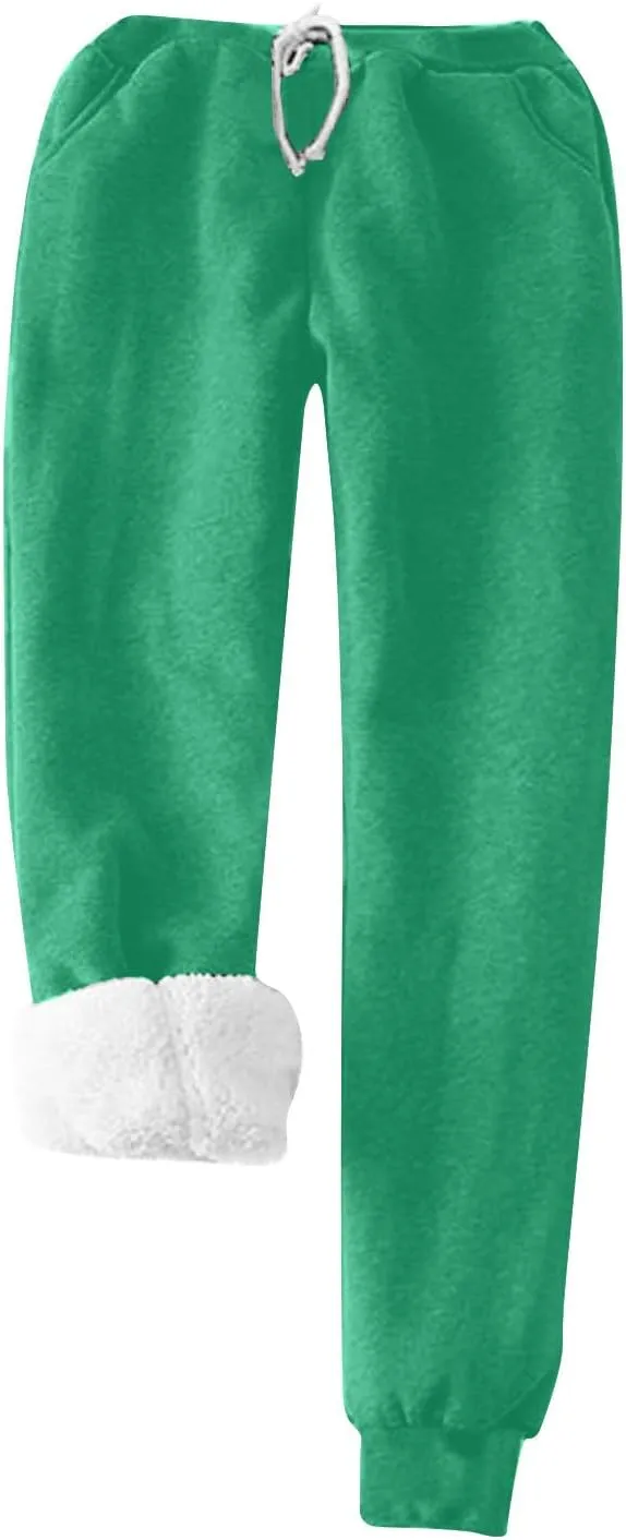 Women Winter Fleece 2 Piece Set Soft Sherpa Lined Loungewear Long Sleeve Plush Tops and Pants Lounge Outfits