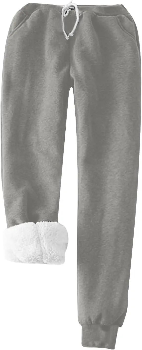 Women Winter Fleece 2 Piece Set Soft Sherpa Lined Loungewear Long Sleeve Plush Tops and Pants Lounge Outfits