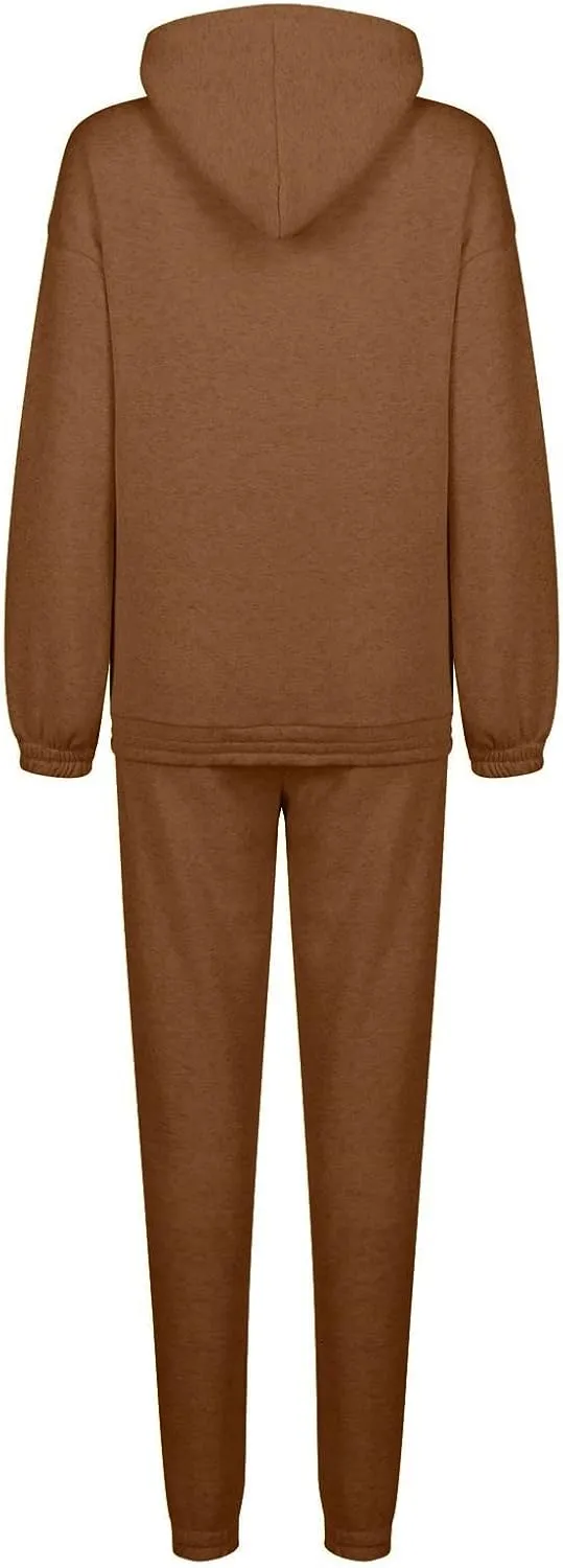 Womens 2 Piece Outfits Lounge Hoodie Sweatsuit Sets Y2k Oversized Fleece Sweatshirt Baggy Fall Fashion Sweatpants