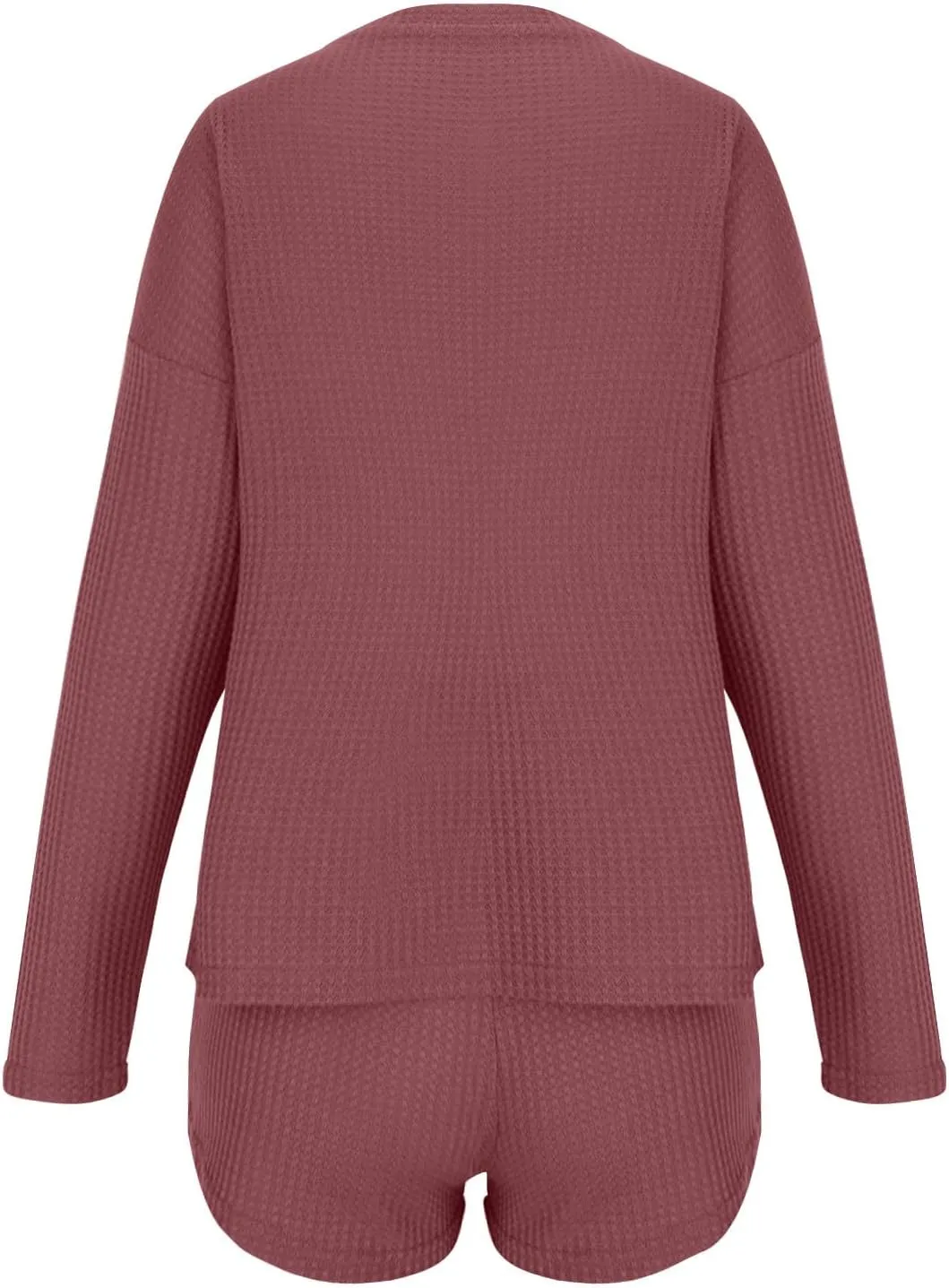 Womens 2 Piece Sweater Sets Trendy High Waist Shorts and Long Sleeve Tops Sexy Knit Breathable Outfits Lounge Set