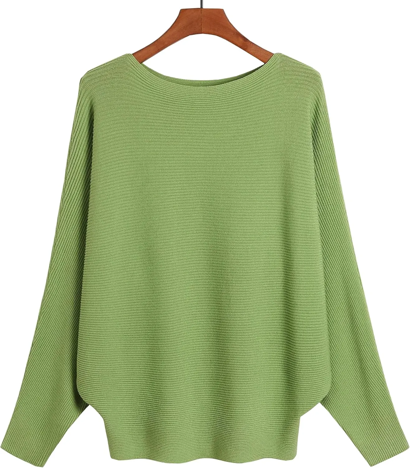 Women's Boat Neck Batwing Sleeves Dolman Fall Winter Knitted Sweaters Pullovers Tops