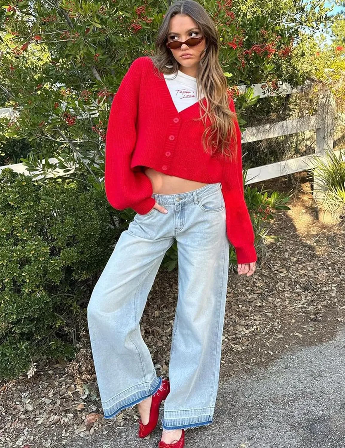 Womens Cropped Knit Cardigan Sweaters Chunky Button Down Long Sleeve Open Front Sweater Cropped Knitted Casual Cardigan