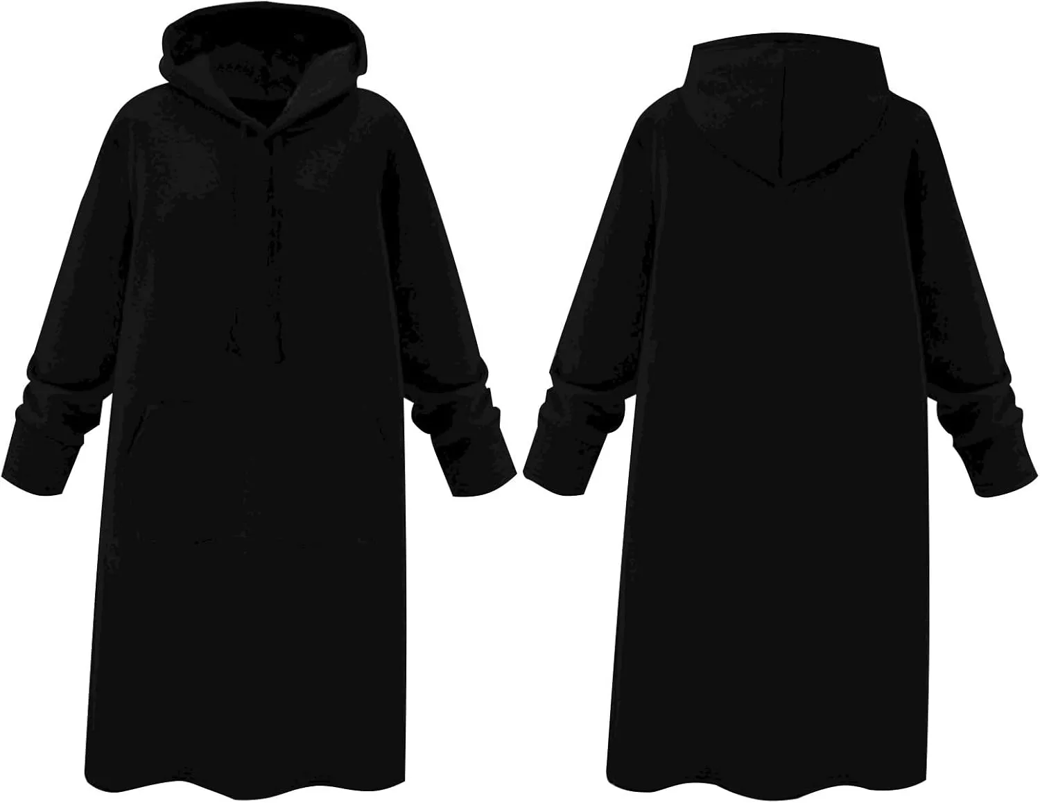 Womens Dresses Fall Winter 2024 Casual Long Sleeve Drawstring Hoodies Sweatshirt Pullover Tunic Mini Dress