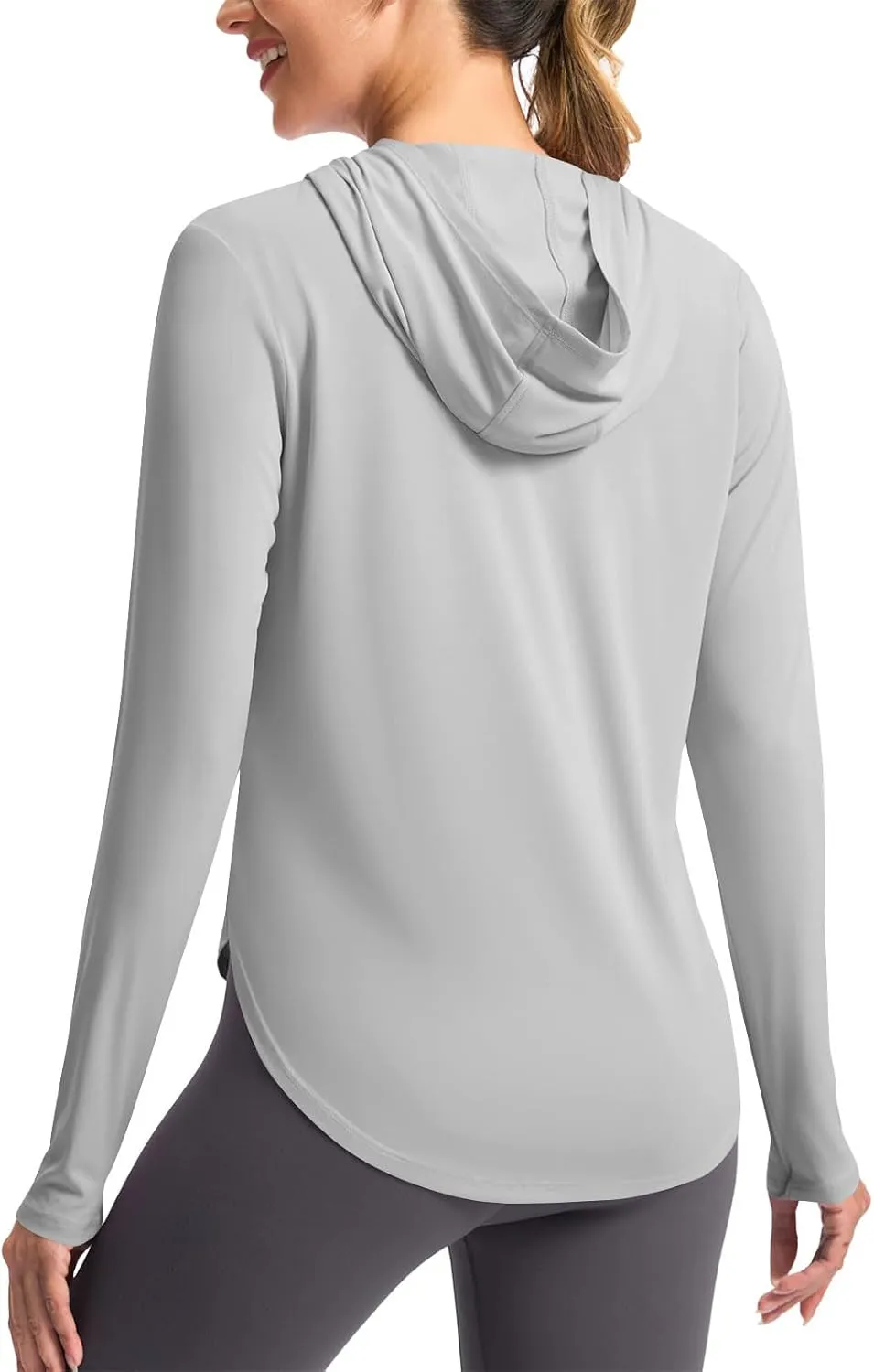 Womens Hooded Sun Shirt UPF 50  UV Protection Rash Guard Long Sleeve Swim Shirts Outdoor Quick Dry Gym Hiking Shirts