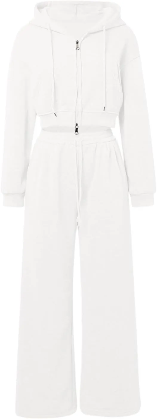 Womens Lounge Set Long Sleeve Zip up Hoodie Jacket Sweatpants Jogger Set 2 Piece Jogger Outfits