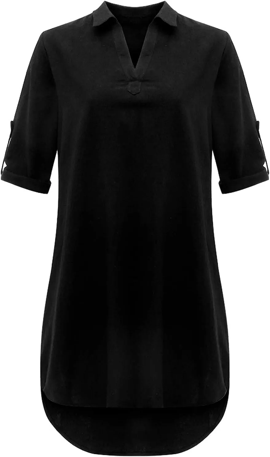 Womens Shirt Dress Summer Casual with Sleeves Sundresses Button Down Trendy Beach Cover Up Tunic Dresses with Pockets