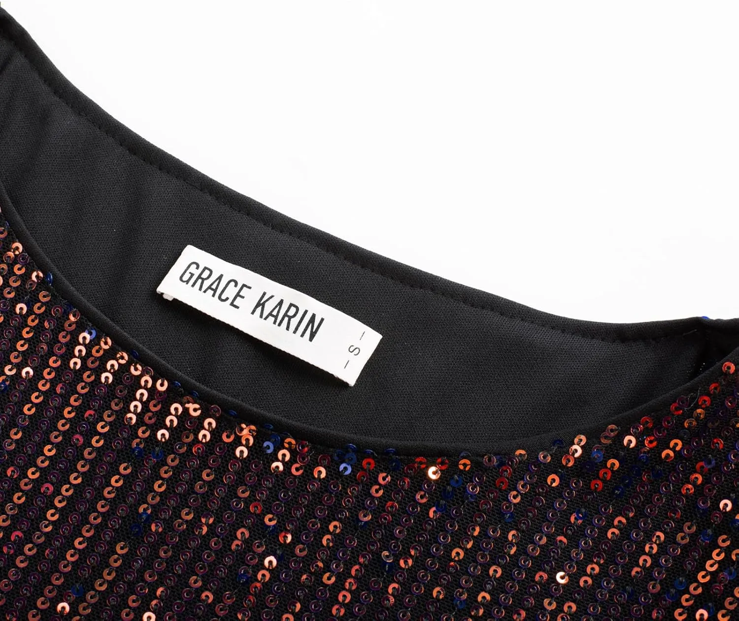 Women's Sparkle Sequin Party Blouse Tops Shimmer Glitter 3/4 Slit Sleeve Dressy Tops