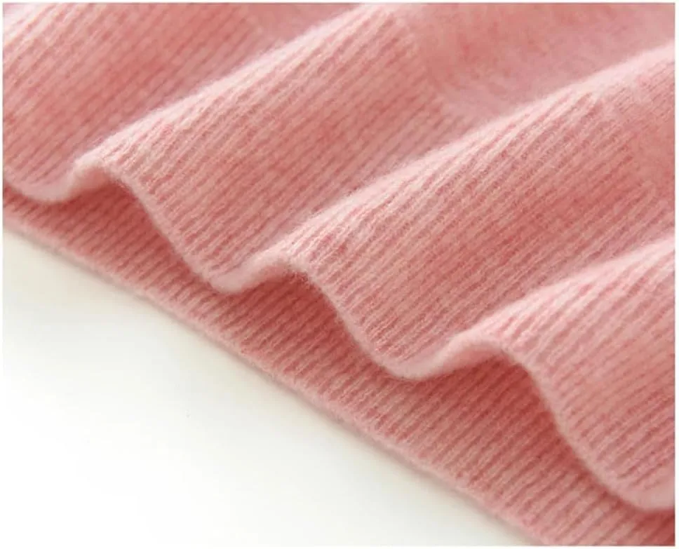 Women's Spring Winter Cashmere Sweater Casual Solid Knitted Sweater V-Neck Loose Tops