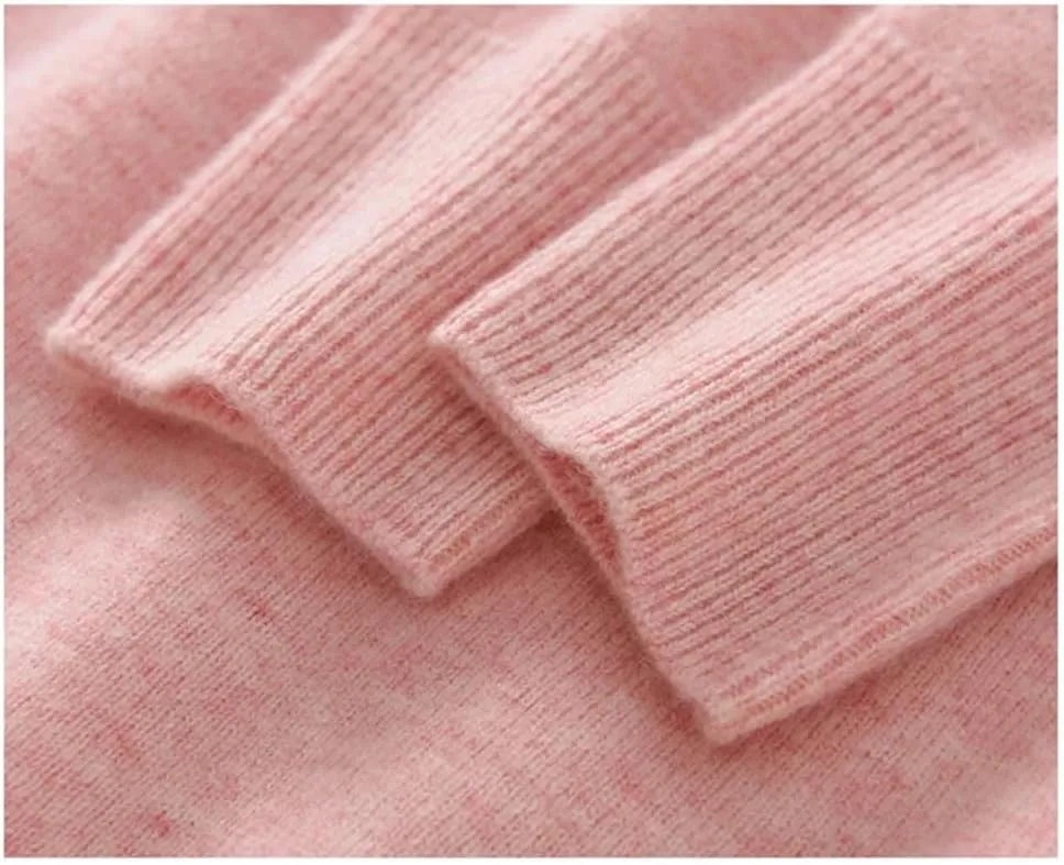 Women's Spring Winter Cashmere Sweater Casual Solid Knitted Sweater V-Neck Loose Tops