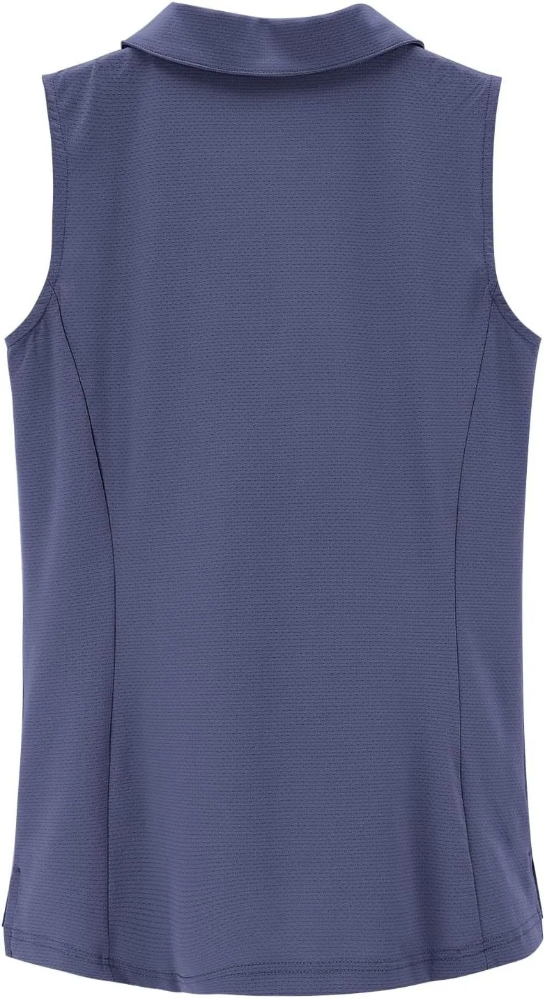 Women's Summer Solid Color Button T Shirt Stand Up Collar Sleeveless Casual Sports Top Tennis T Loose Casual T Shirt