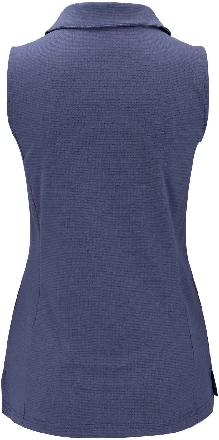 Women's Summer Solid Color Button T Shirt Stand Up Collar Sleeveless Casual Sports Top Tennis T Loose Casual T Shirt