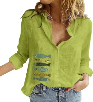 Womens Summer Tops Short Sleeve Button Down Cotton Linen Shirt Blouse Plus Size Summer Clothes Outfits 2024