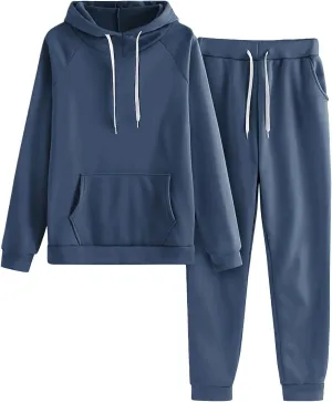 Womens Sweatsuits 2 Piece Sets, Hooded Tracksuits Set Long Sleeve Sweatshirt Jogging Pants Fall Outfits Lounge Sets