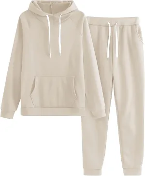 Womens Sweatsuits 2 Piece Sets, Hooded Tracksuits Set Long Sleeve Sweatshirt Jogging Pants Fall Outfits Lounge Sets