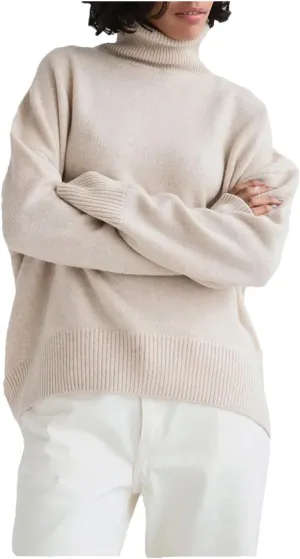 Women's Thick Sweaters Oversize Turtleneck Winter Warm Pullovers Knitted Women Tops
