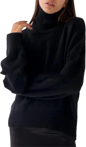 Women's Thick Sweaters Oversize Turtleneck Winter Warm Pullovers