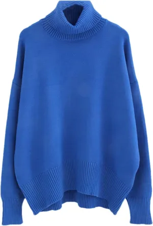 Women's Thick Sweaters Oversize Turtleneck Winter Warm Pullovers