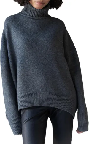 Women's Thick Sweaters Oversize Turtleneck Winter Warm Pullovers