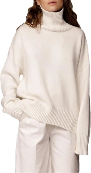 Women's Thick Sweaters Oversize Turtleneck Winter Warm Pullovers