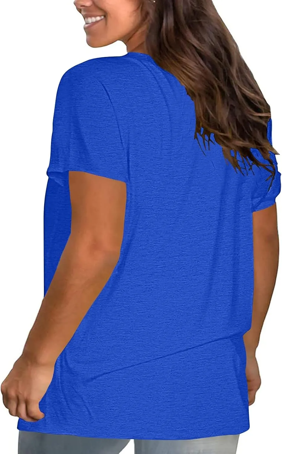 Womens Tunic Tops Dressy Loose Fit Short Sleeve Summer Tshirts Solid Color Casual Workout Yoga Tunics Blouses 2025