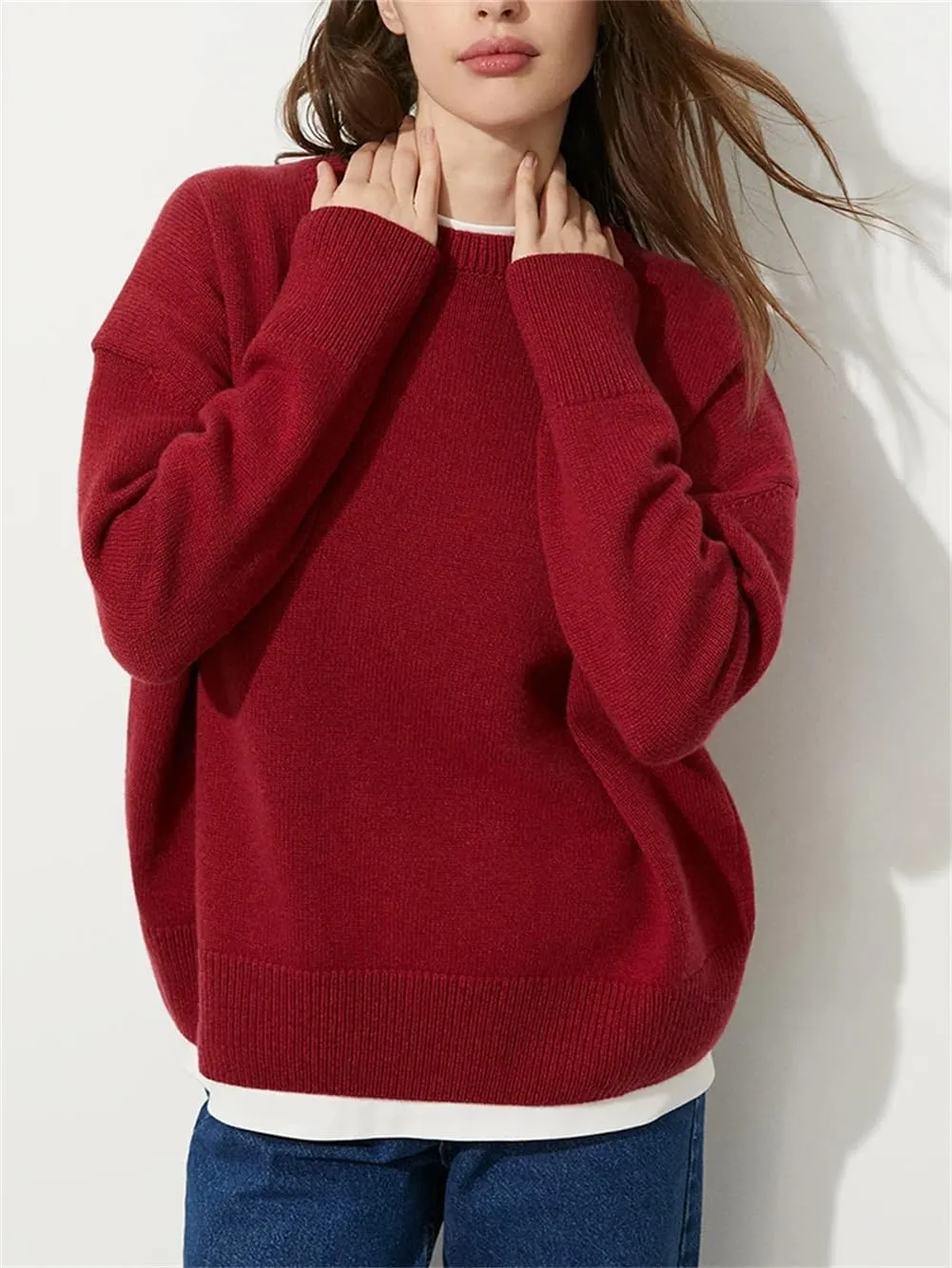 Women's Turtleneck Pullovers Knitted Sweater Winter Warm Oversized Soft Thick Jumper Top