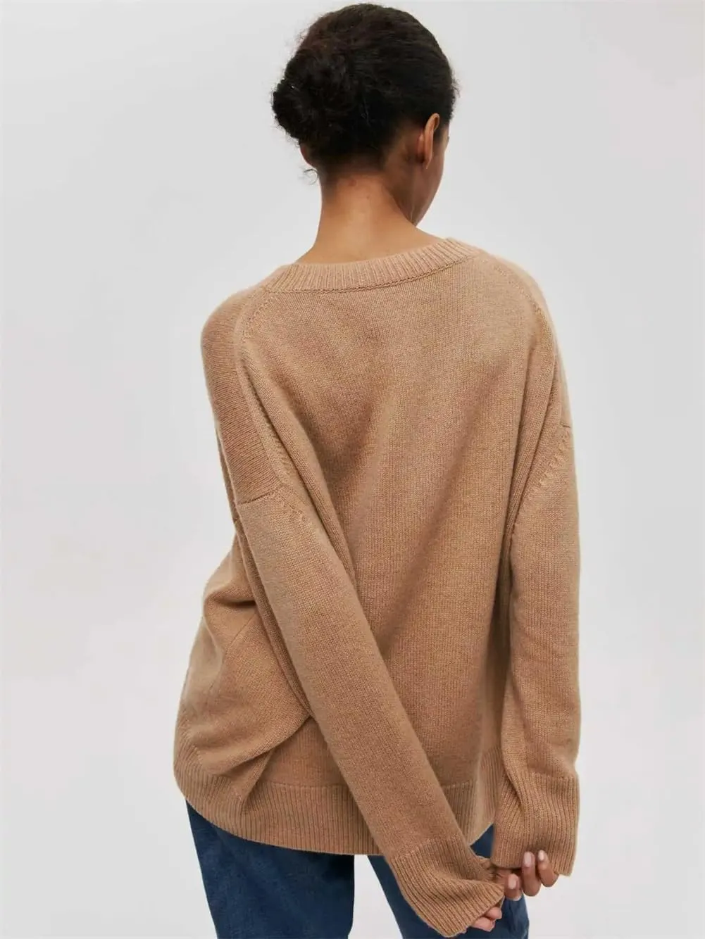 Women's Turtleneck Pullovers Knitted Sweater Winter Warm Oversized Soft Thick Jumper Top